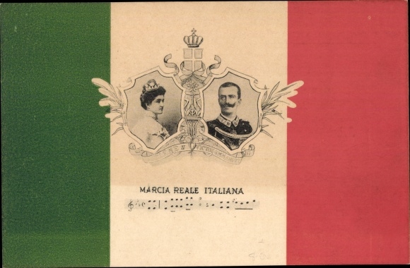 PC Vittorio Emanuele III., King Victor Emanuel III. of Italy, Queen, Marcia Reale Italiana