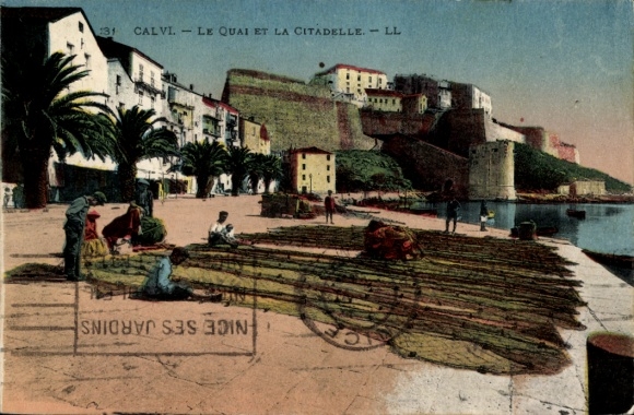 KP Calvi Plage Haute Corse, nabrzeże, cytadela