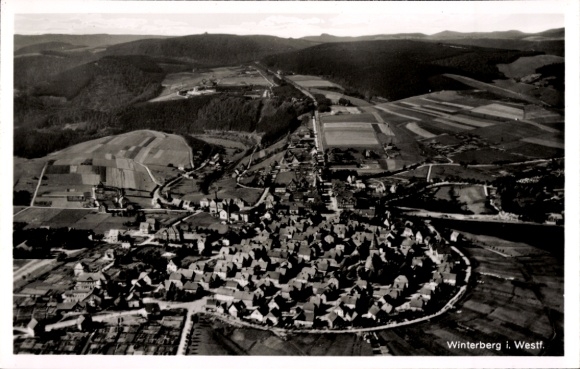 Postcard Winterberg in the Sauerland, aerial photograph