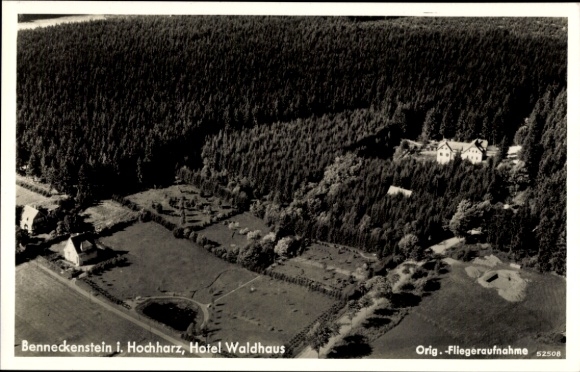 Ak Benneckenstein Oberharz, Hotel Waldhaus, luchtfoto