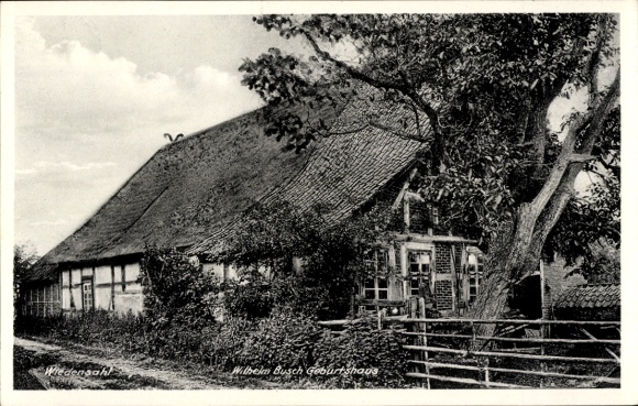 Postcard Wiedensahl in Schaumburg Land, birthplace of Wilhelm Busch