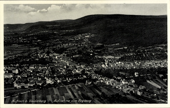 Postcard Nußloch Baden Württemberg, aerial photograph