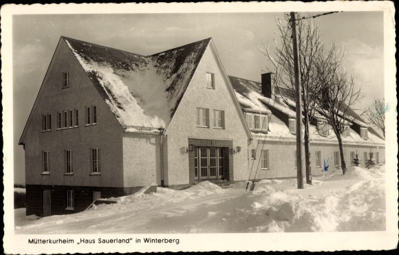 Postcard Winterberg im Sauerland, home for mothers in Sauerland, winter view