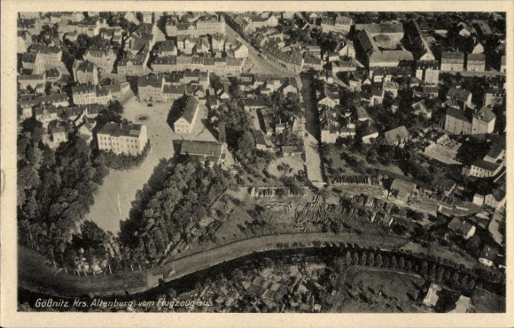 Ak Gößnitz in Thüringen, Fliegeraufnahme