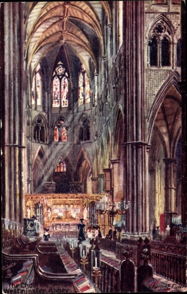 Artist Postcard Flower, Charles F., City of Westminster London City, Westminster Abbey, Tuck 7033