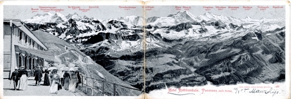 Klapp KP Interlaken Kanton Bern Szwajcaria, Hotel Rothornkulm, Panorama