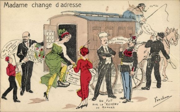 Artist Postcard Fercham, Madame changes address