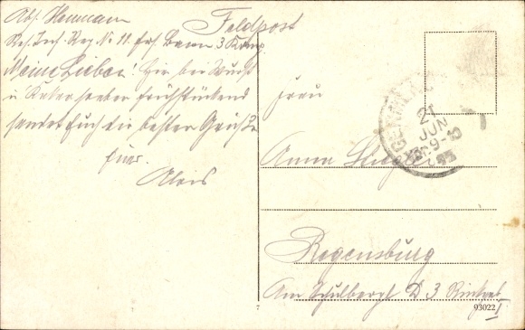 Postcard Germersheim, Marktstrasse
