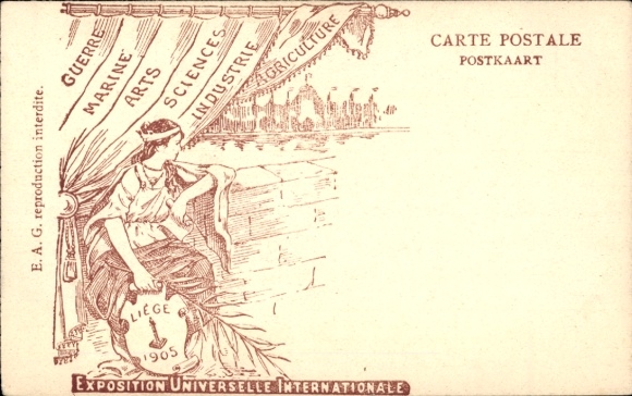 Postcard Liège Liège Wallonia, World and International Exhibition 1905, Palais des Beaux Arts