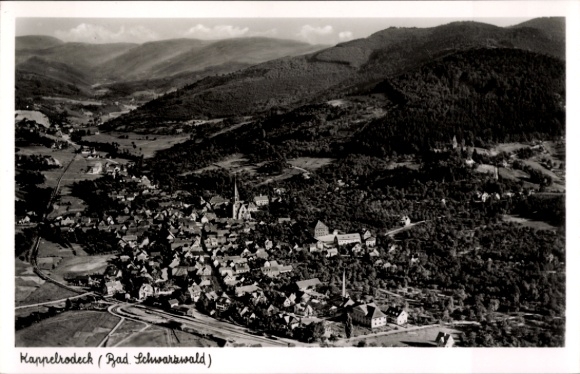 Postcard Kappelrodeck in the Black Forest, aerial photograph