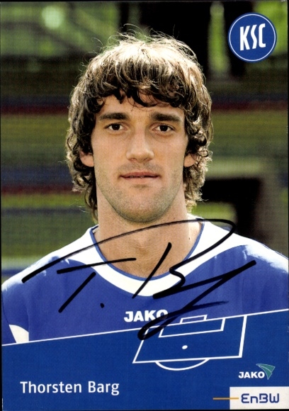 Autogrammkarte Fußballer Thorsten Barg, Karlsruher SC, Autogramm