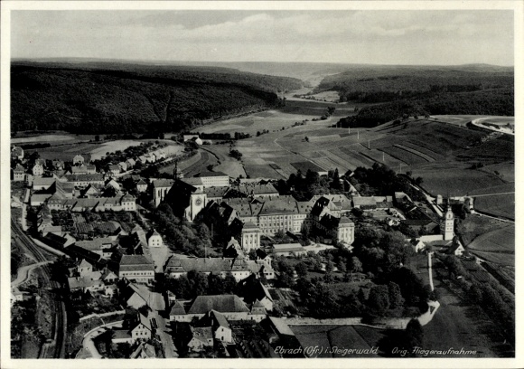 Postcard Ebrach in the Steigerwald Upper Franconia, aerial photograph