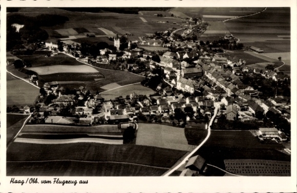 Postcard Haag in Oberbayern, aerial photograph