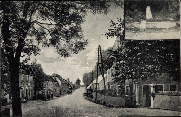 PC Herzogswalde Wilsdruff Saxony, street section in town, monument