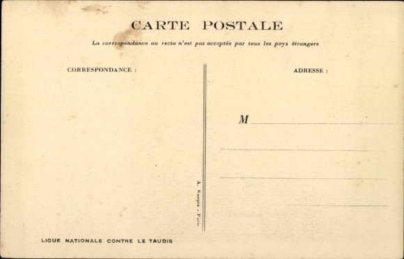 Artist Postcard Poulbot, Children on the way to school, Ligue Nationale contre le taudis