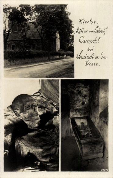 Postcard Campehl Neustadt Dosse, Ritter von Calbutz, Church