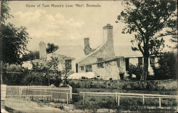 Postcard Bermuda, Home of Tom Moore's Love Nea