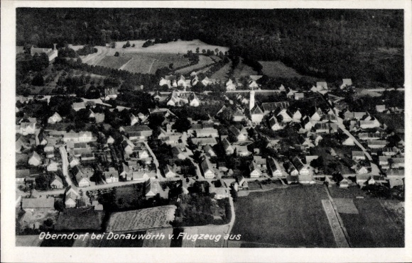 Postcard Oberndorf am Lech Schwaben, aerial photograph