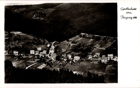 Postcard Sprollenhaus Bad Wildbad in the Black Forest, aerial photograph