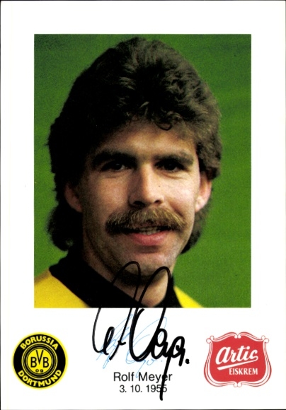 Autograph card footballer Rolf Meyer, BVB 09, Borrussia Dortmund, autograph