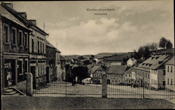 Ansichtkaart Kirchenthumbach in de regio Neurenberg in Beieren, marktplein