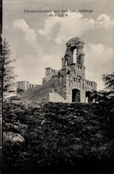Postcard Möhrenbach, view of the Prince's Monument on the Langenberg