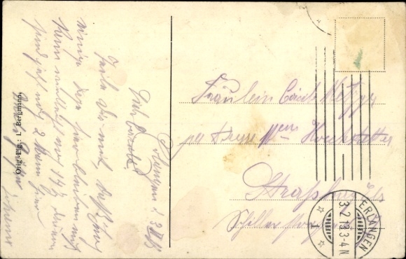 Postcard Erlangen in Middle Franconia Bavaria, Jägerdenkmal
