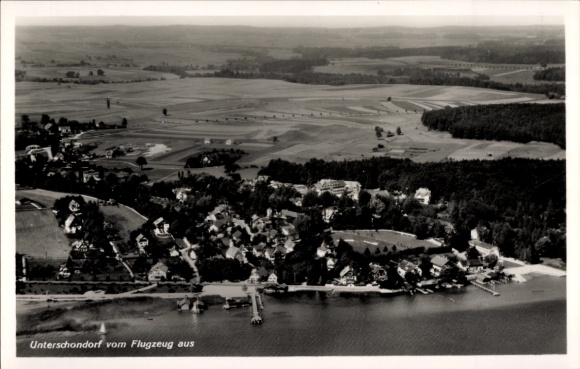 Ak Unterschondorf Schondorf am Ammersee Opper-Beieren, luchtfoto
