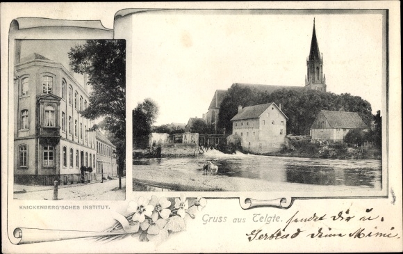 Ak Telgte in Westfalen, Knickenbergsches Institut, kerk