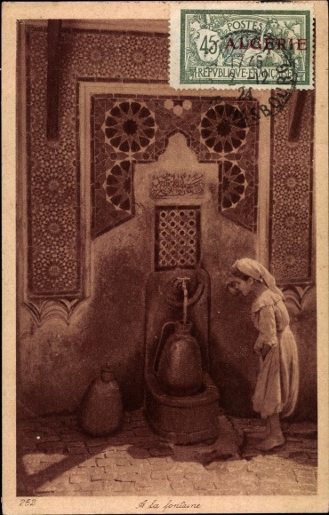 Postcard A la fontaine, Water Creator, Maghreb, Water Jug