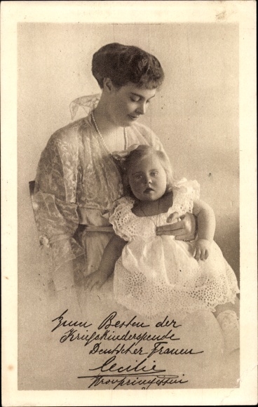 Postcard Crown Princess Cecilie of Prussia, Princess Alexandrine, War Children&#39;s Donation Day 1916