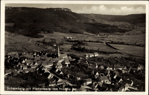 Postcard Schömberg (Calw district) in the Black Forest of Württemberg, place with Plettenberg
