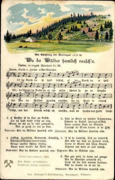 30 individual song cards, Anton Günther