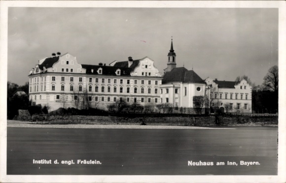 Postcard Neuhaus am Inn in Lower Bavaria, Institute of English Ladies