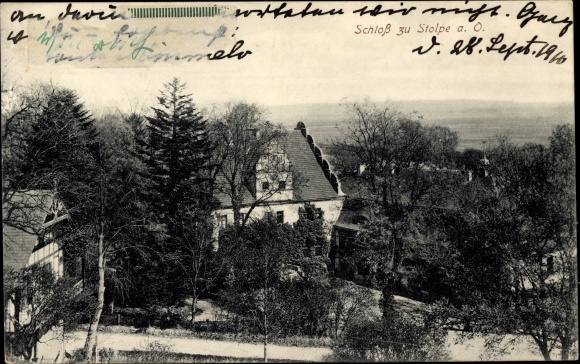Ak Stolpe an der Oder Angermünde in der Uckermark, Blick auf den Ort, Wohnhaus
