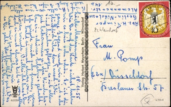 Postcard Berlin Zehlendorf Nikolassee, partial view