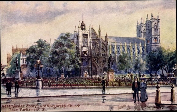Artist PC Flower, Charles, London City, Westminster Abbey and St. Margaret&#39;s Church