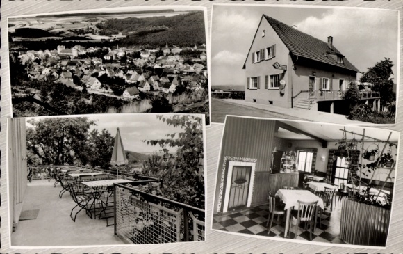 Ak Waldfischbach Burgalben in der Pfalz, Panorama, Cafe und Weinstube Zobeley, im Eichenwäldchen
