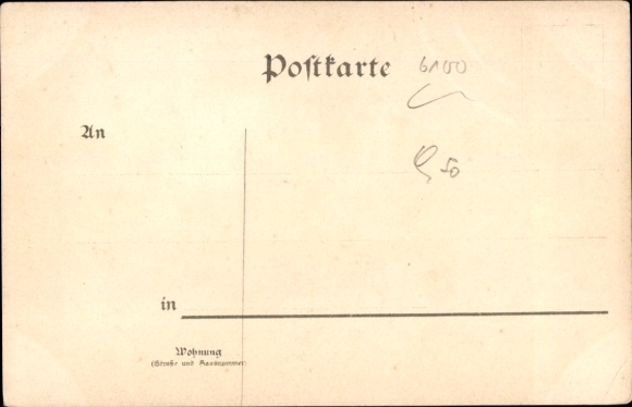 Postcard Darmstadt in Hesse, artists' colony, buildings with roof shapes, trees in the foreground