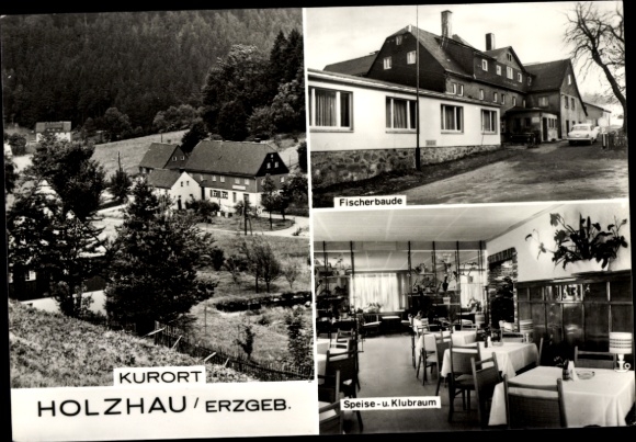 Ak Holzhau Rechenberg Bienenmühle, Fischerbaude, eet- en clubruimte