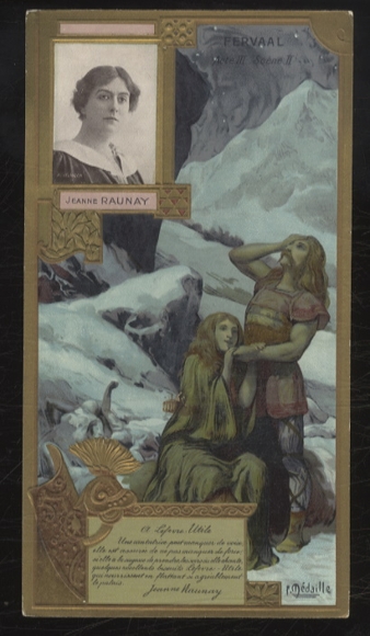 Merchant picture advertising card Lefevre-Utile Lu Art Nouveau, Jeanne Raunay