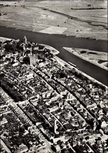Postcard Tangermünde in Saxony Anhalt, aerial photograph