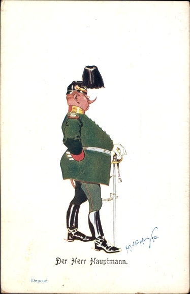 Artist Chromo-Litho Schönpflug, Fritz, The Captain, caricature