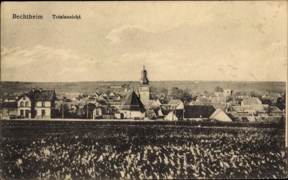 Postcard Bechtheim in Rheinhessen, view of architecture, rural surroundings