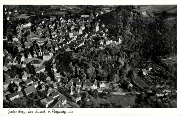 Postcard Gudensberg in Hesse, general view, from the plane