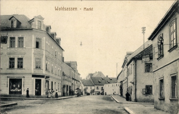 Postcard Waldsassen in the Upper Palatinate, market