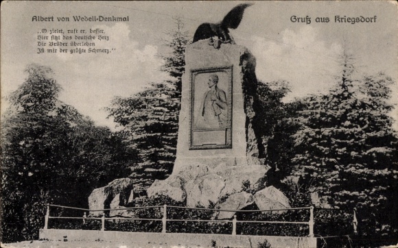 Ak Kriegsdorf Leuna an der Saale, Albert von Wedell-Denkmal