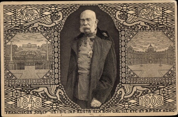 Ganzsachen Ak Kaiser Franz Joseph I., Portrait, Jubiläum 1908