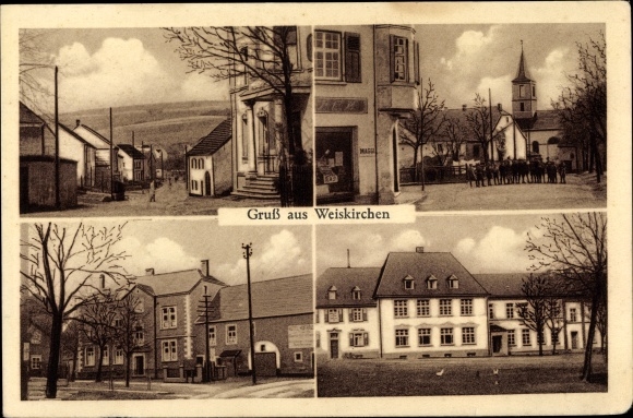 Postcard Weiskirchen in the district of Merzig Wadern, town views