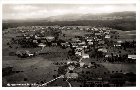 Postcard Hänner Murg am Hochrhein Baden, aerial photograph